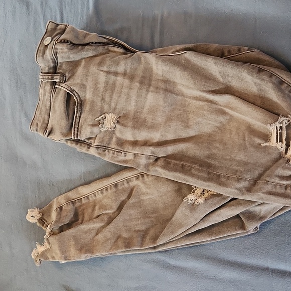 Grey Distressed NE(X)T Level Stretch American Eagle Jeggings - Picture 2 of 5